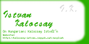 istvan kalocsay business card